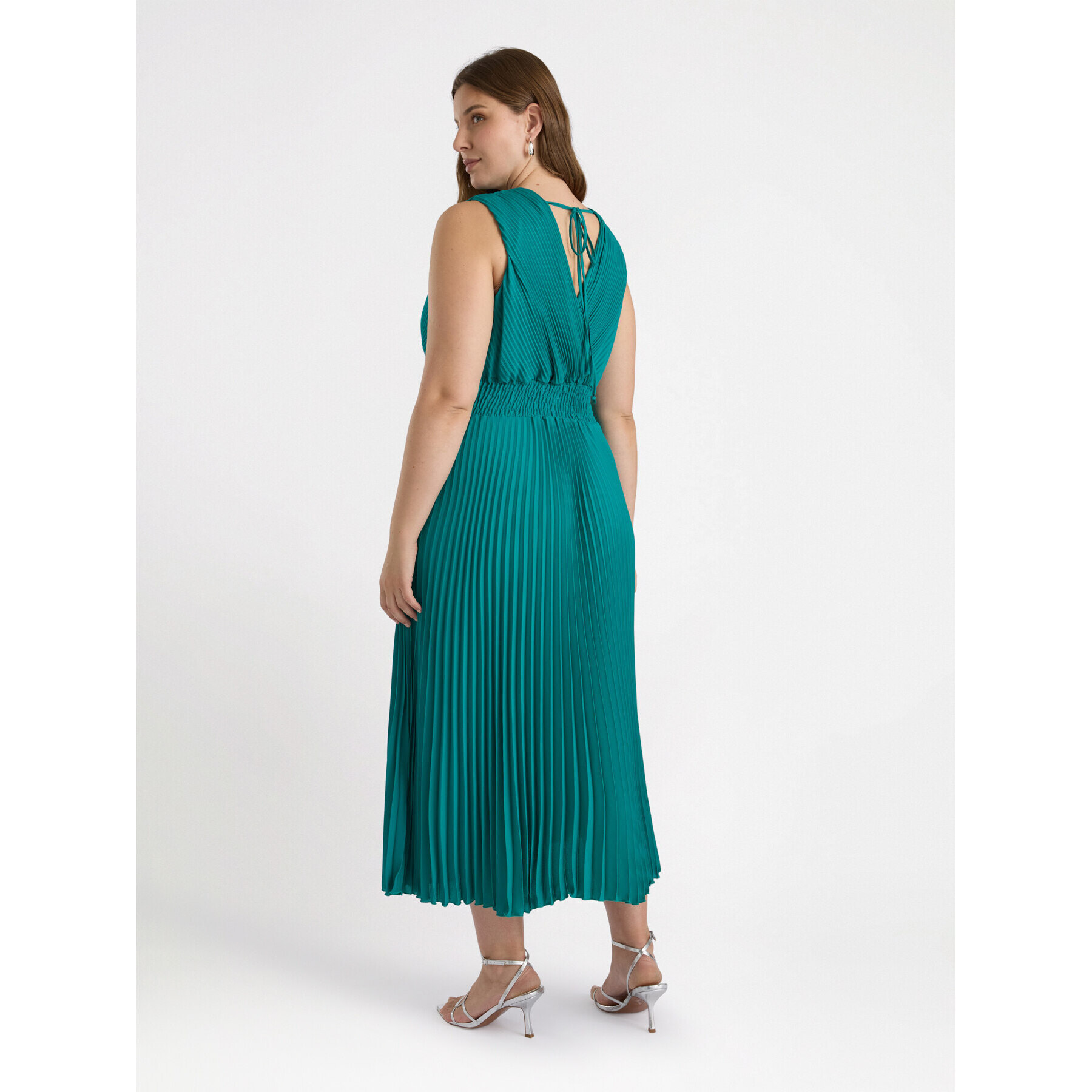 Fiorella Rubino - Vestito plissé con scollo a V - Verde