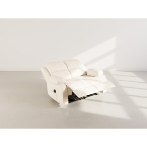 Armand - Canapé 2 places relax électrique en simili - Beige