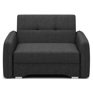 Michelle - fauteuil convertible avec coffre en velours - Noir