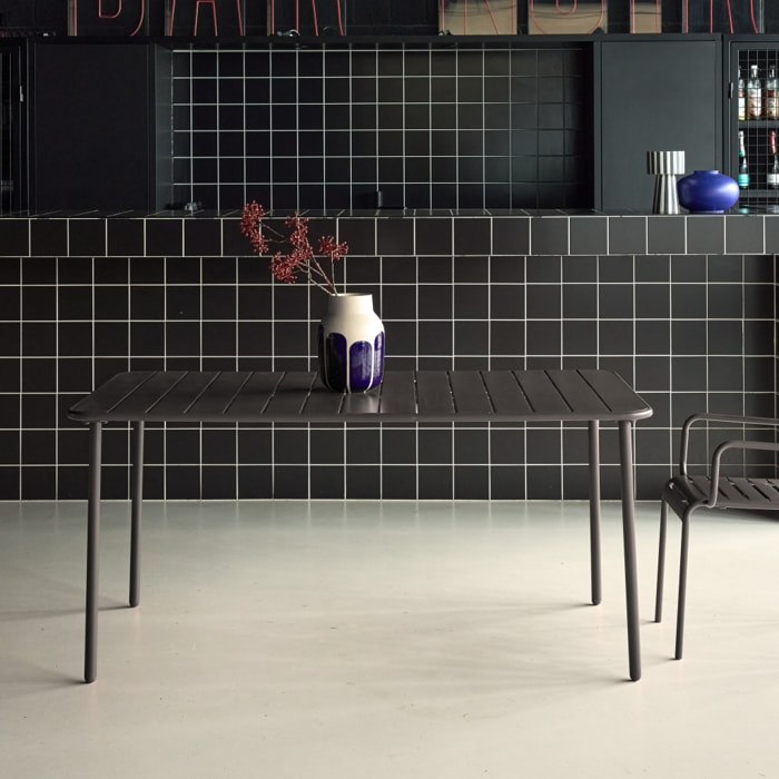 Table de jardin métal 6-8 places. anthracite. Amelia. 160x90xH72.5cm