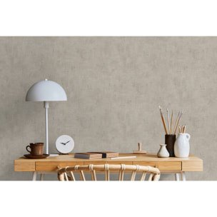 Papier peint effet enduit patiné gris taupe