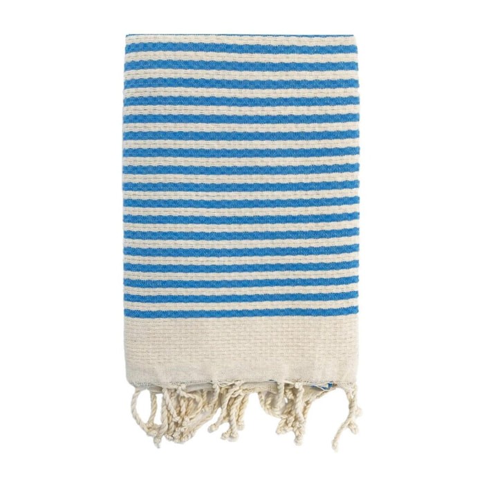 Fouta nid d’abeille traditionnelle XL - Yadara Turquoise - 190g/m²