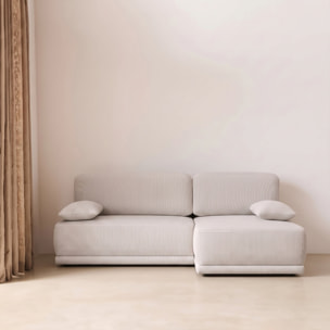 Banquette canapé d'angle droit convertible 3 places velours côtelé avec coffre NELSON