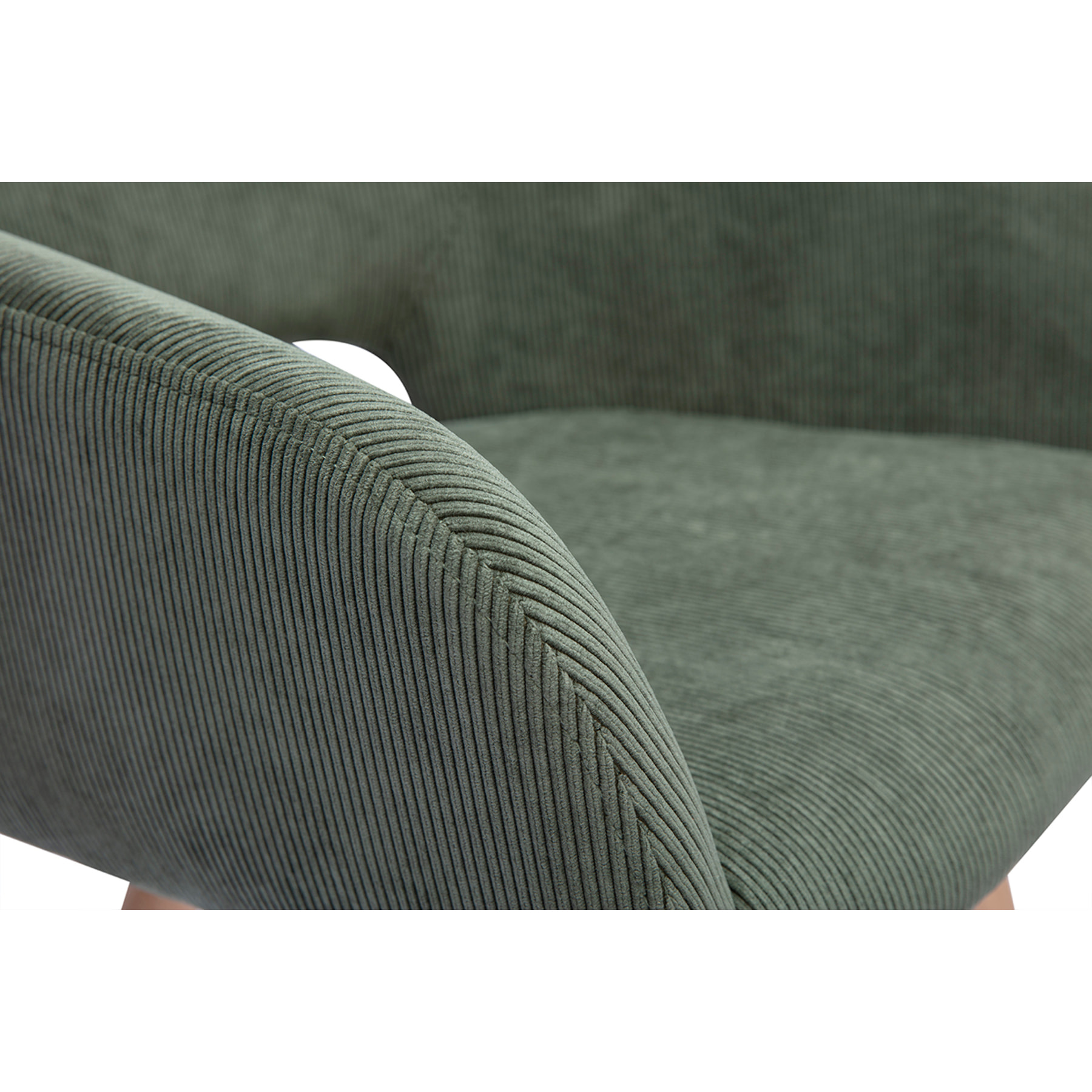 Chaises en tissu velours côtelé vert kaki et bois clair (lot de 2) LAURETTE