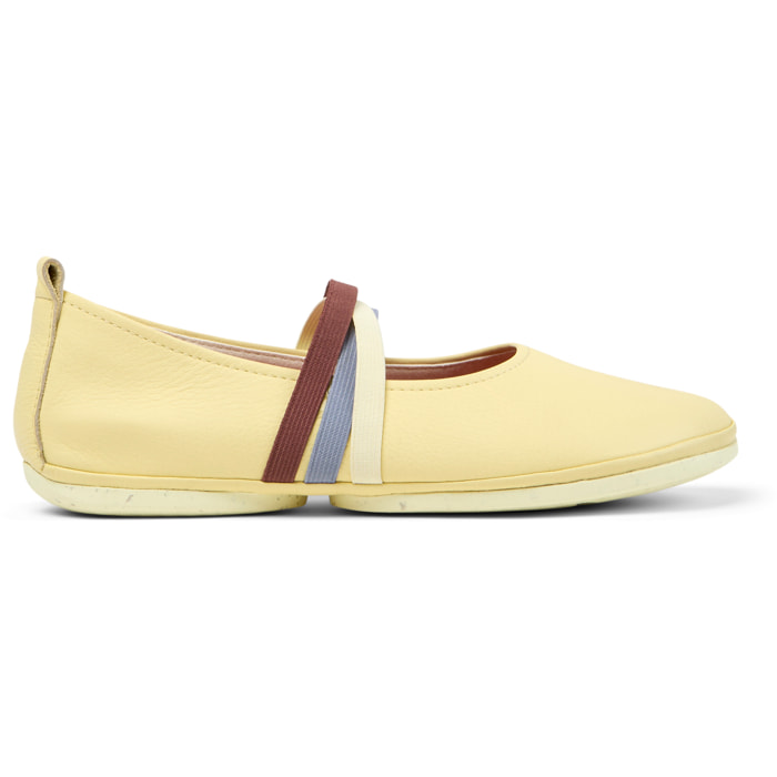 Bailarinas - CAMPER Right Nina Twins - Amarillo - Cuero liso