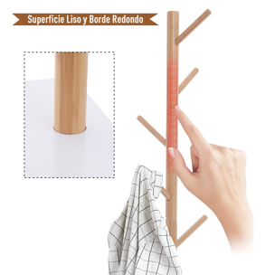 Perchero de Pie Tipo árbol de Bambú 40x30x180cm