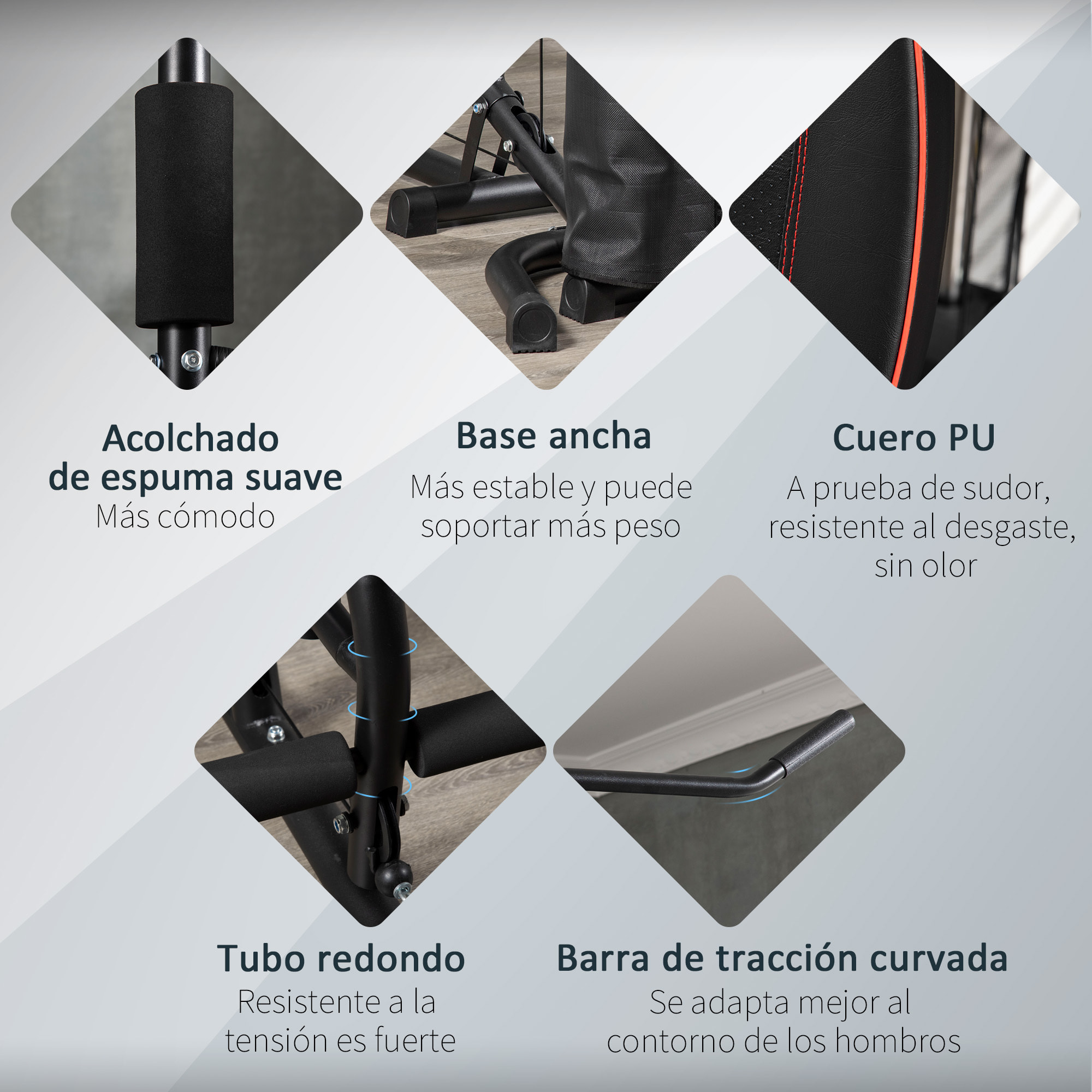 Multiestación Musculación Máquina de Musculación con Prensa de Piernas y Pecho Placas de Peso de 45 kg y Polea Carga 150 kg para Entrenamiento Gimnasio en Casa Negro