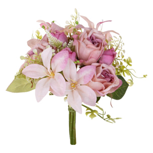 Bouquet Romantico - Pezzi 4 - Colore: Rosa Chiaro - 18xH32x18cm - Bianchi Dino -