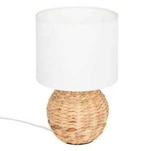Lampe à poser boule "Sand" jacinthe beige H37cm
