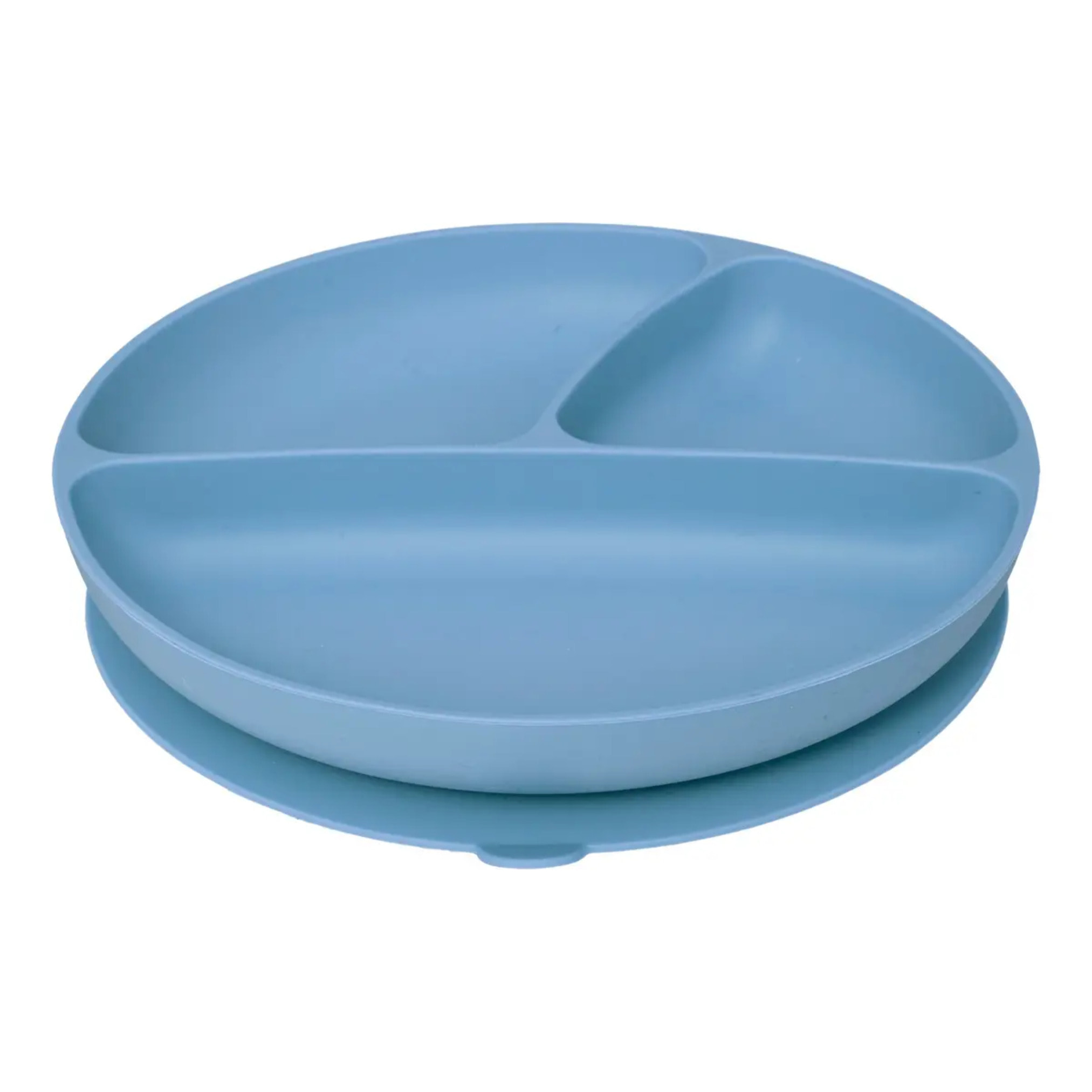 Set repas enfant - silicone - bleu gris