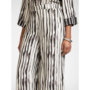 Elena Mirò - Pantalones palazzo de viscosa estampados - Negro