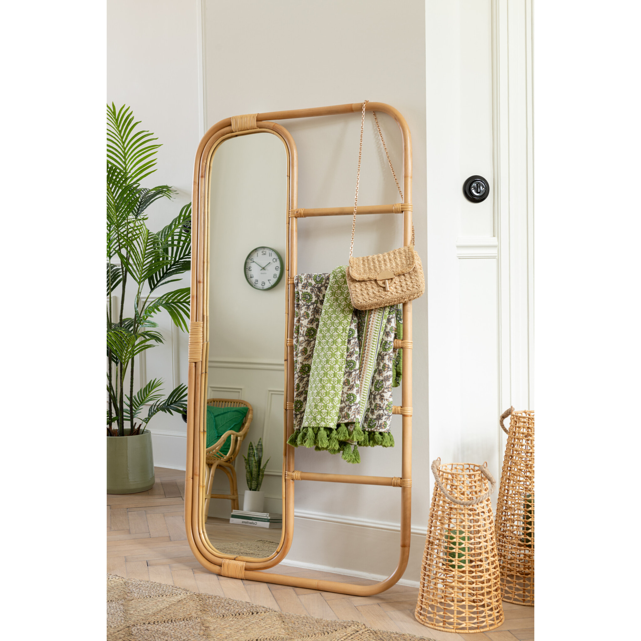 J-Line lanterne Anais - rotin - naturel - large