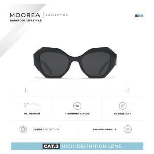 Gafas de Sol Moorea Negro Hanukeii para hombre y mujer