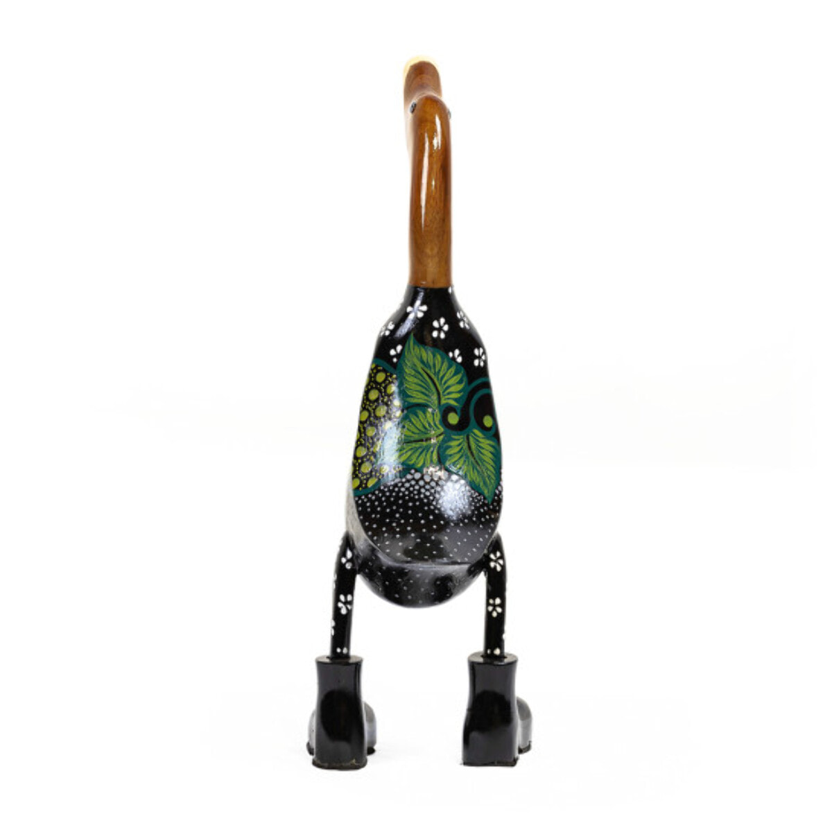 Statue H. 40 cm canard maillot fleuri en bois de teck - DUCK