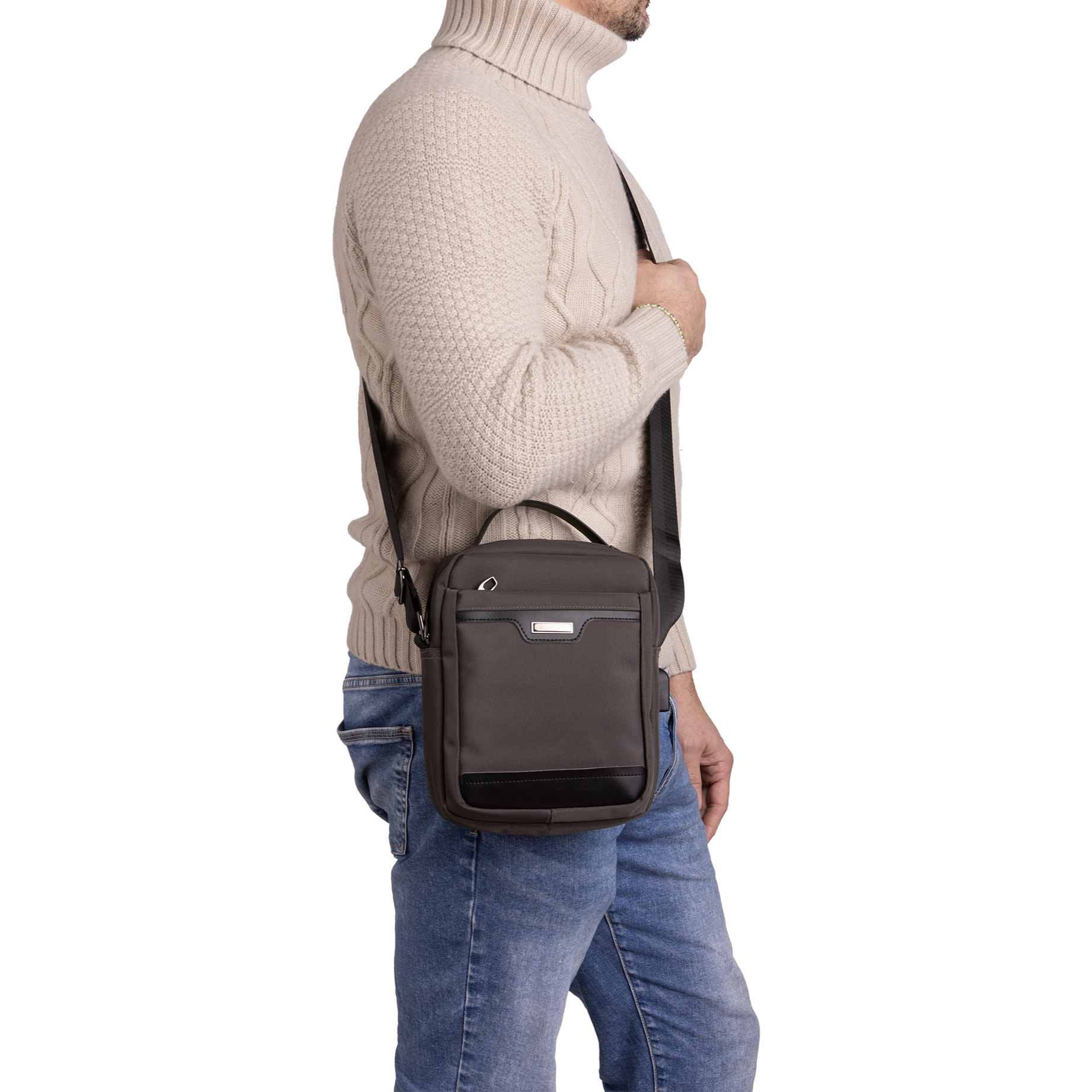 Borsa a tracolla  da uomo Textile Polyester 25x20x8 cm