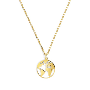 Collana World Argento Placcato Oro