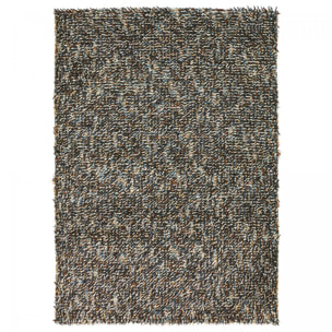 Tapis shaggy tissé en laine motif faux uni HAJO