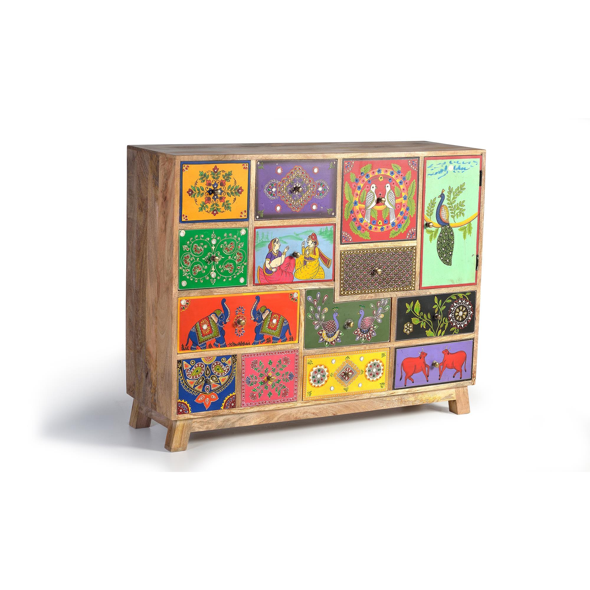 Cómoda - madera de mango - 90x112x35cm