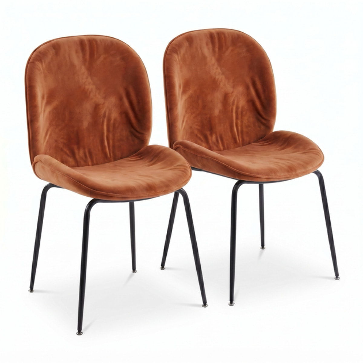 Sedia Imbottita in Effetto Velluto con Gambe in Acciaio, Design Moderno ed Elegante per Sala da Pranzo, Cucina, Soggiorno, Studio e Ufficio
