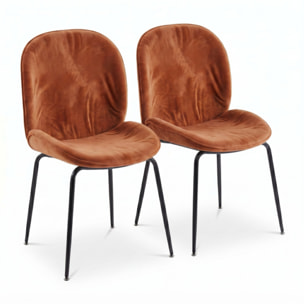 Sedia Imbottita in Effetto Velluto con Gambe in Acciaio, Design Moderno ed Elegante per Sala da Pranzo, Cucina, Soggiorno, Studio e Ufficio