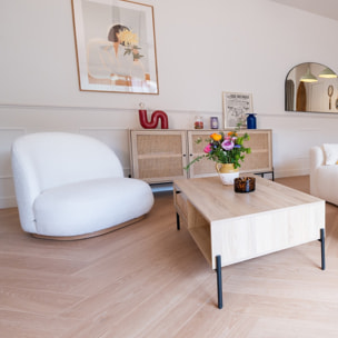 Fauteuil en tissu bouclette - COLETTE