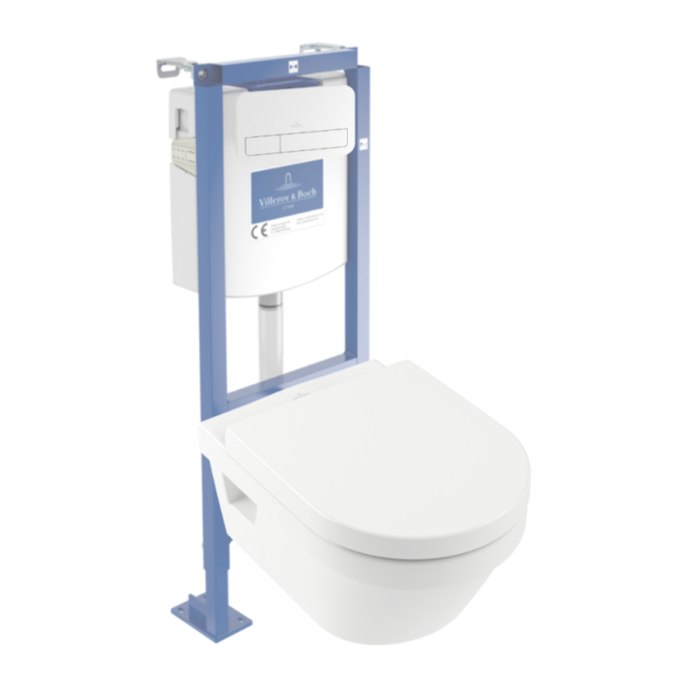 Pack WC suspendu sans bride Architectura directflush + abattant frein de chute + bâti-support autoportant + plaque blanche