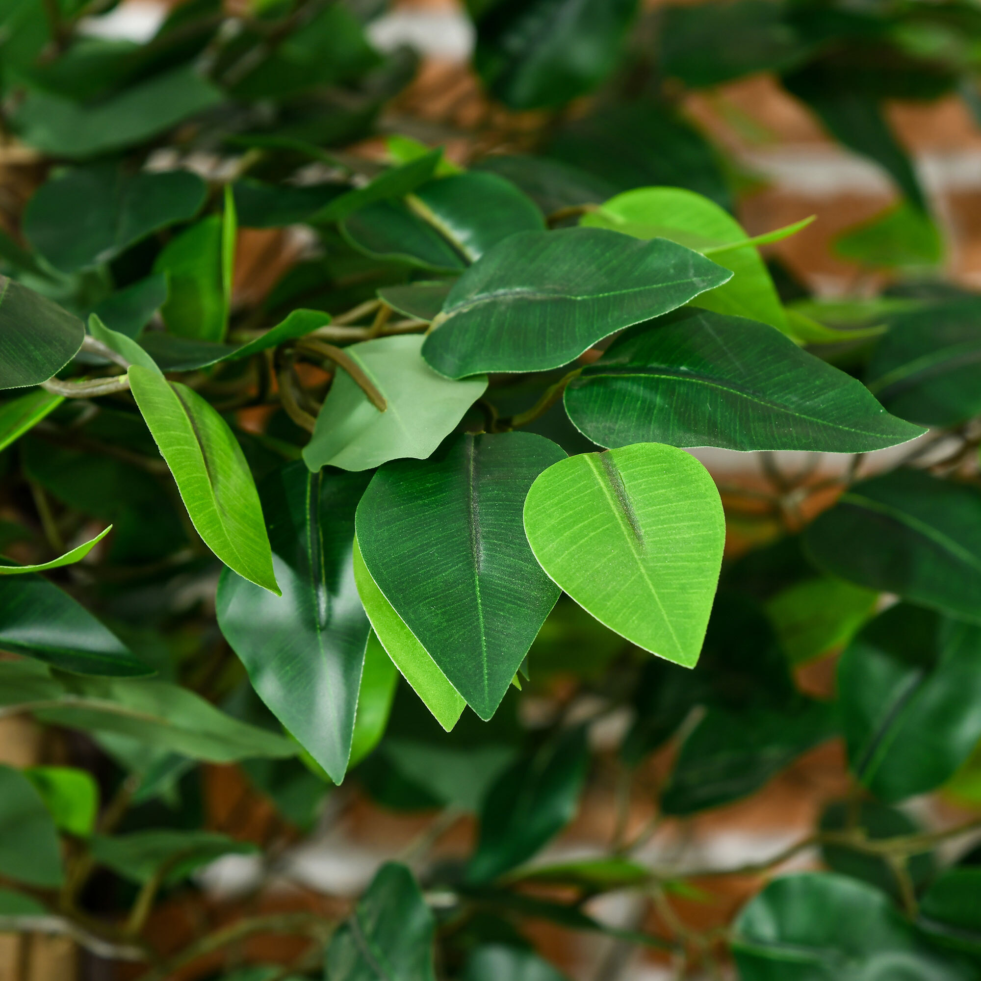 Lot de 2 plantes artificielles arbres ficus H.1,80 m tronc branches liane lichen feuilles grand réalisme pot inclus