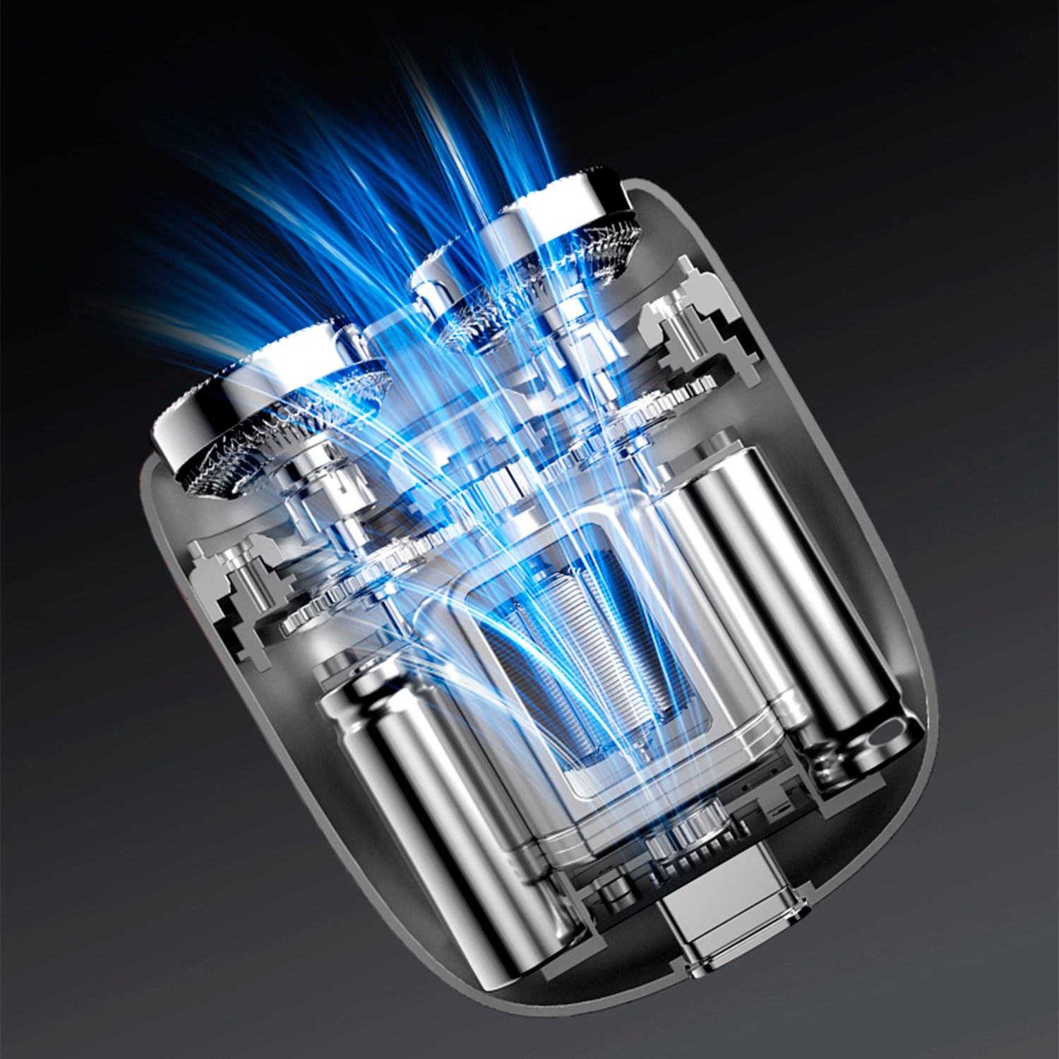 Rasatura elettrica con 2 velocità.