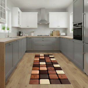 CASSESE HOME Passatoia/Tappeto Bordato in Poliestere con Retro Antiscivolo in PVC Made in Italy_Dec.1151