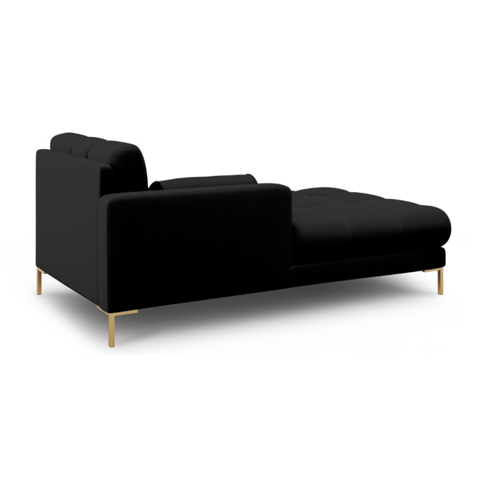 Méridienne gauche "Bali" en tissu structurel noir