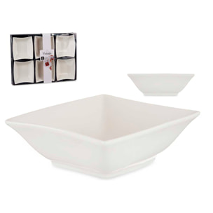 SET 6 CUENCOS PORCELANA BLANCA APERITIVO 12CM