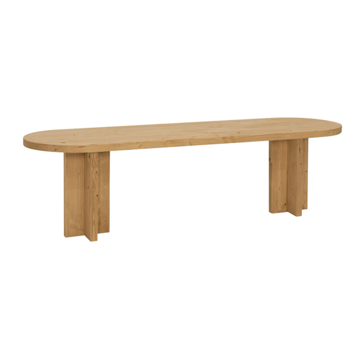 Banc en bois massif ton chêne moyen en différentes tailles