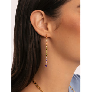 Pendientes Cascade Glam Baño Oro