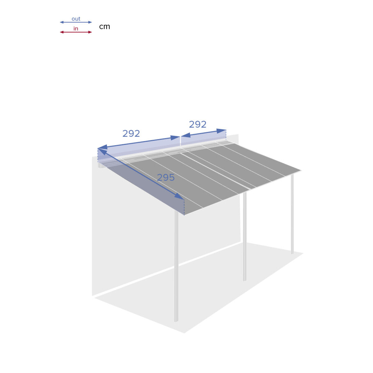 Toile de pergola Belize Ardoise 2,95x2,92m pour Pergola Belize 6x3,5m