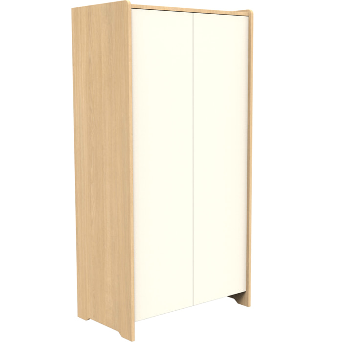 Armoire 2 portes en bois décor chêne miel