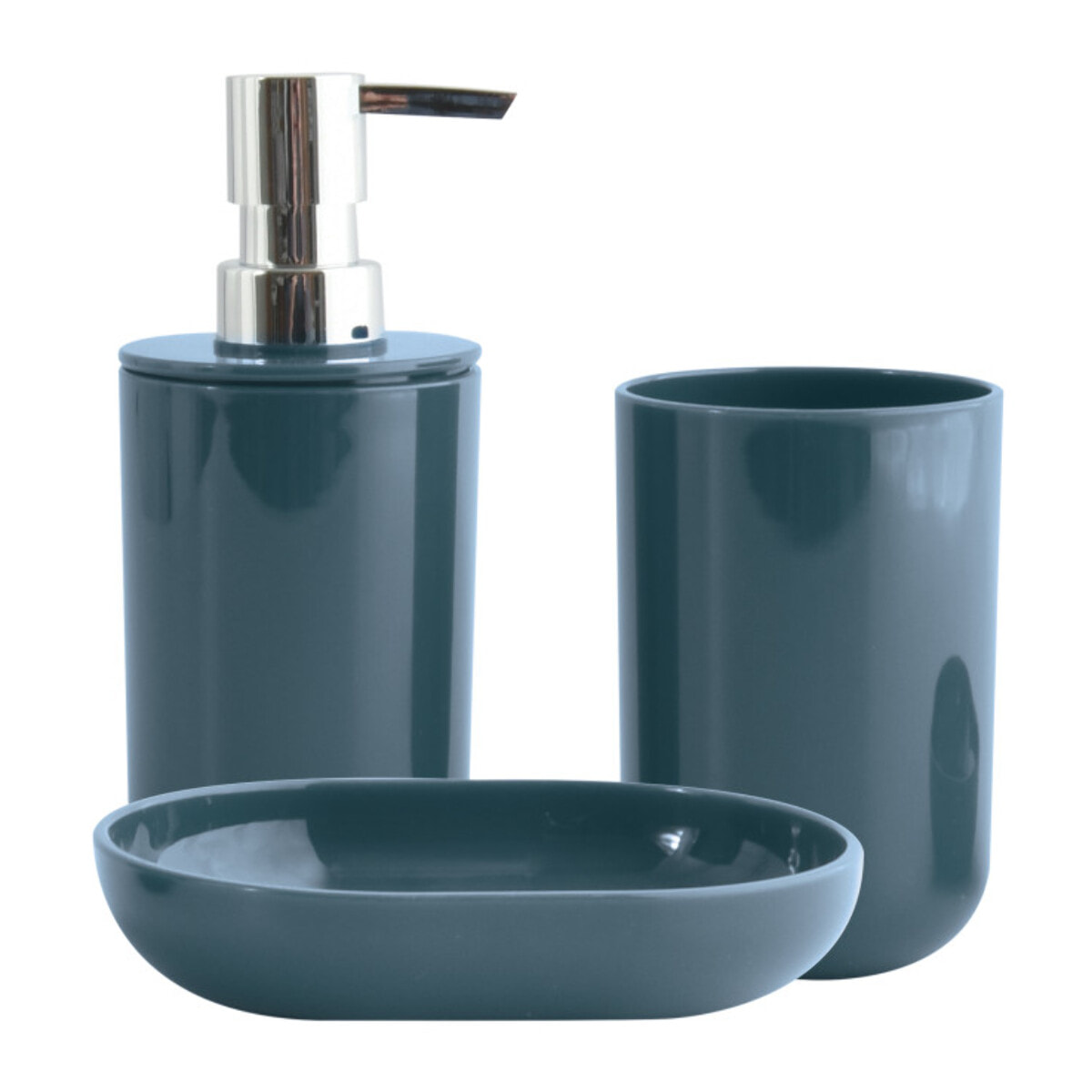 Lot de 3 accessoires de salle de bain INAGUA Bleu Pétrole MSV