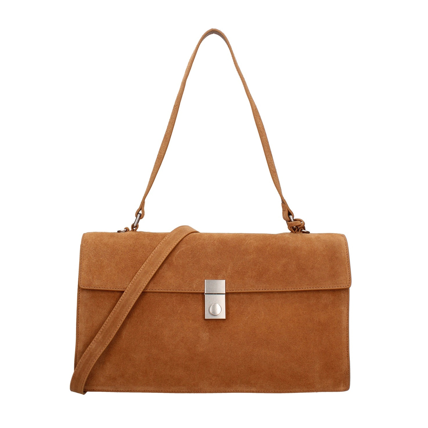 Borsa a spalla da donna Made in Italy - Lavinia Chic - Pelle Scamosciata - 34.5 x 21.0 x 10.0 cm