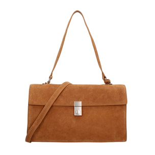 Borsa a spalla da donna Made in Italy - Lavinia Chic - Pelle Scamosciata - 34.5 x 21.0 x 10.0 cm