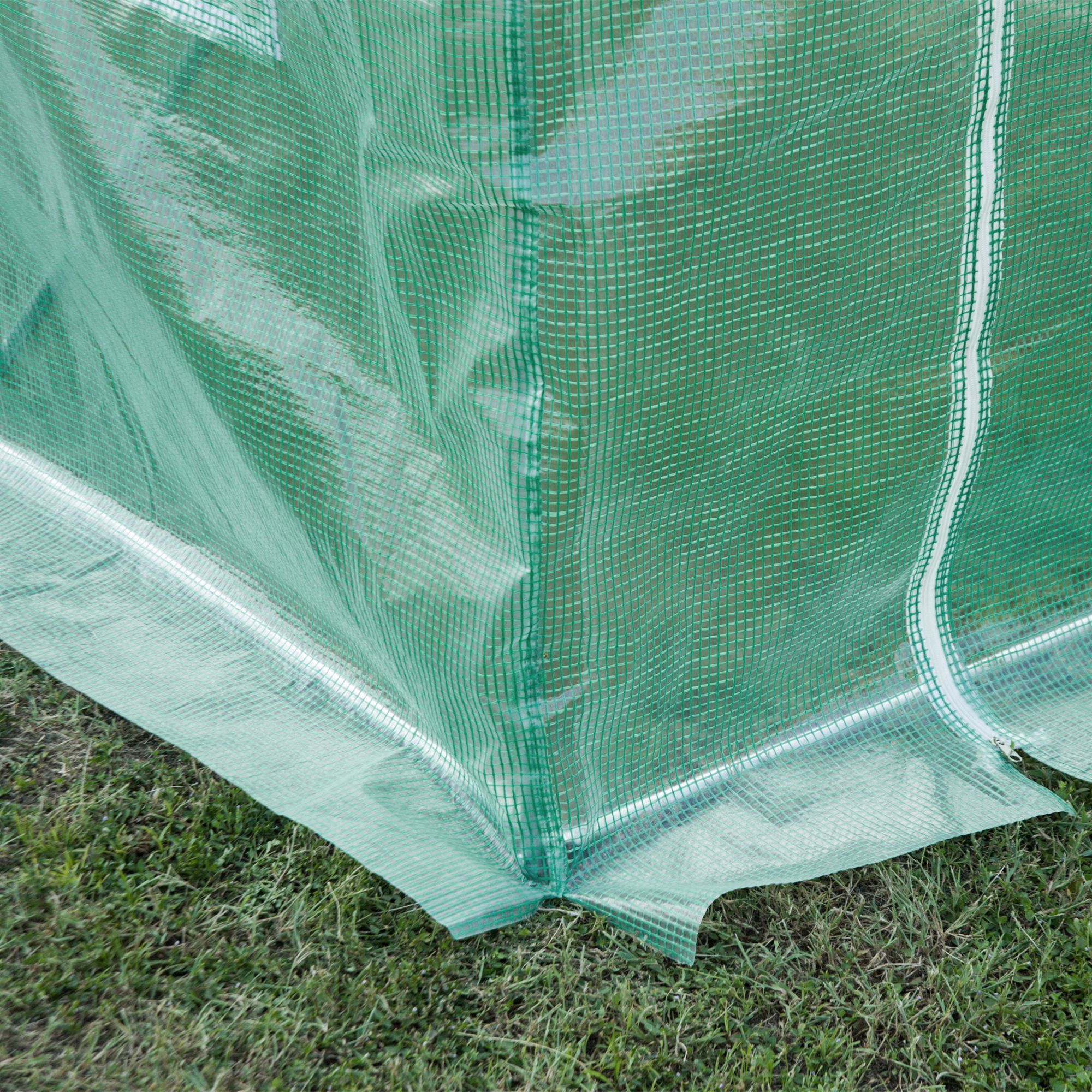 Outsunny Plásticos para Invernaderos 3x2x2 m Cubierta de Repuesto para Invernadero de Polietileno con 6 Ventanas y Puerta Enrollable Protección de Plantas para Jardín Verde