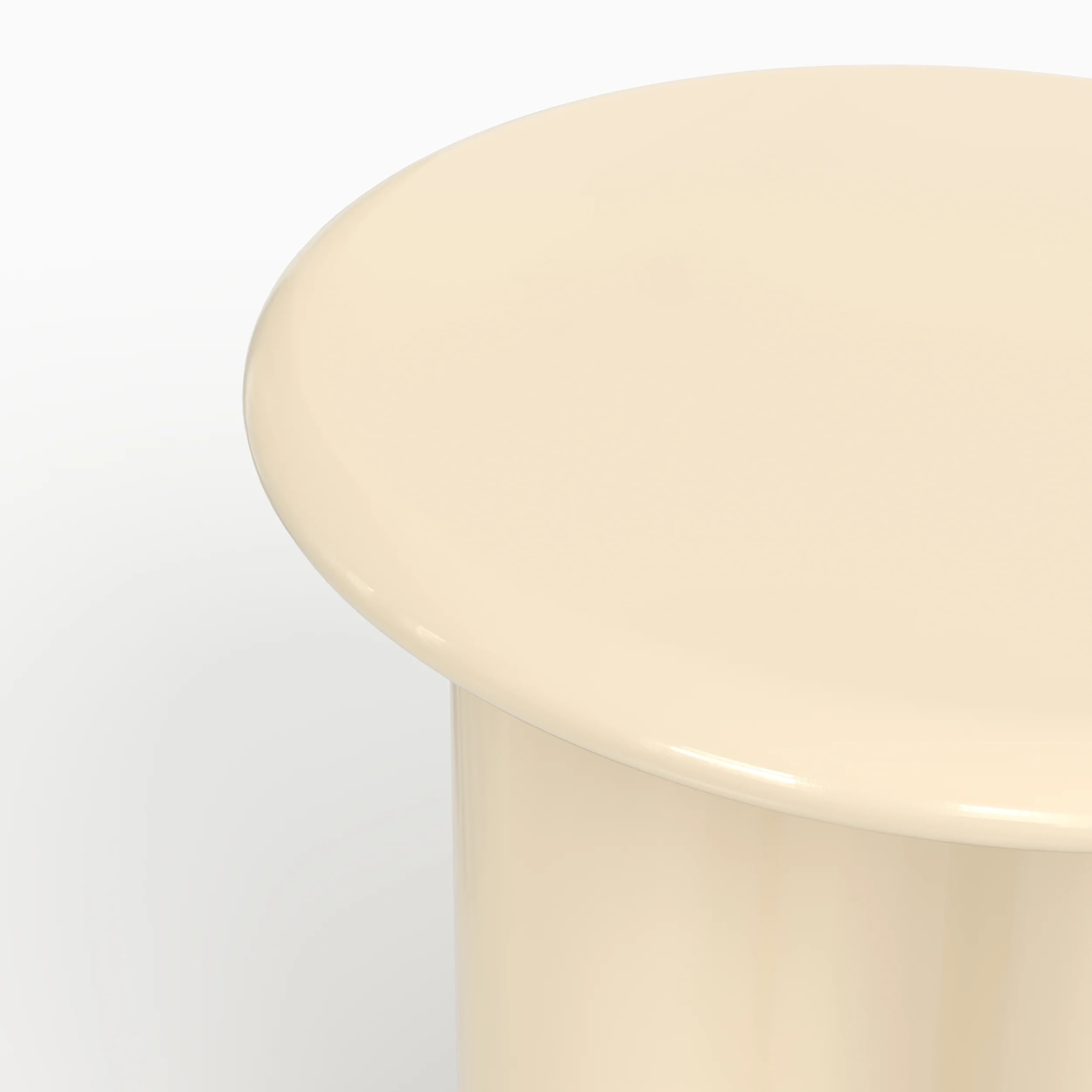 Table d'appoint laquée blanche, D50 cm - Olya