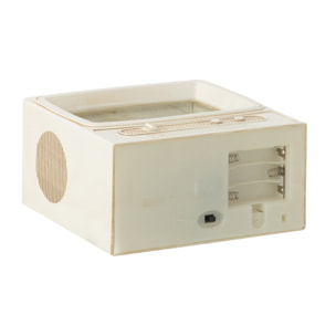 J-Line décoration Boule De Neige Television - plastique - blanc