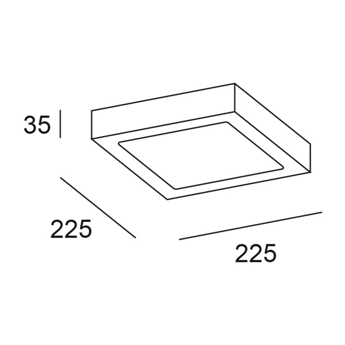 Forlight Plafon Ip23 Easy Square Surface 225Mm Led 15,5W 4000K Blanco 1508Lm