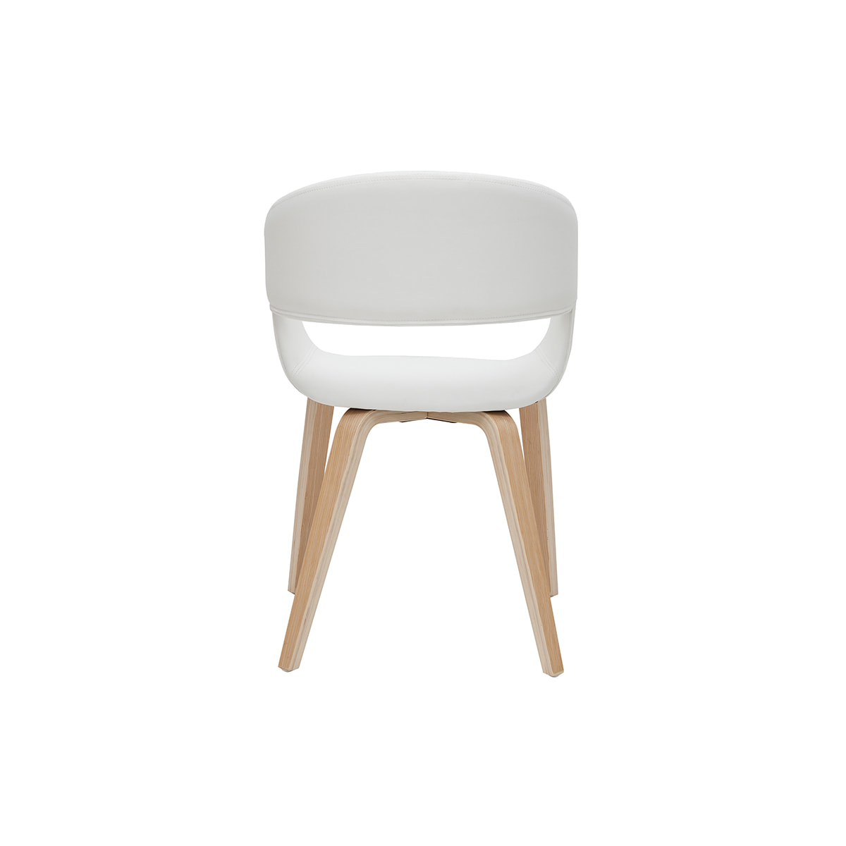 Chaises design blanc et bois clair (lot de 2) SLAM