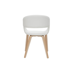 Chaises design blanc et bois clair (lot de 2) SLAM