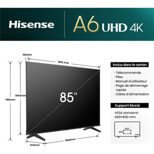 TV LED HISENSE 85A6N