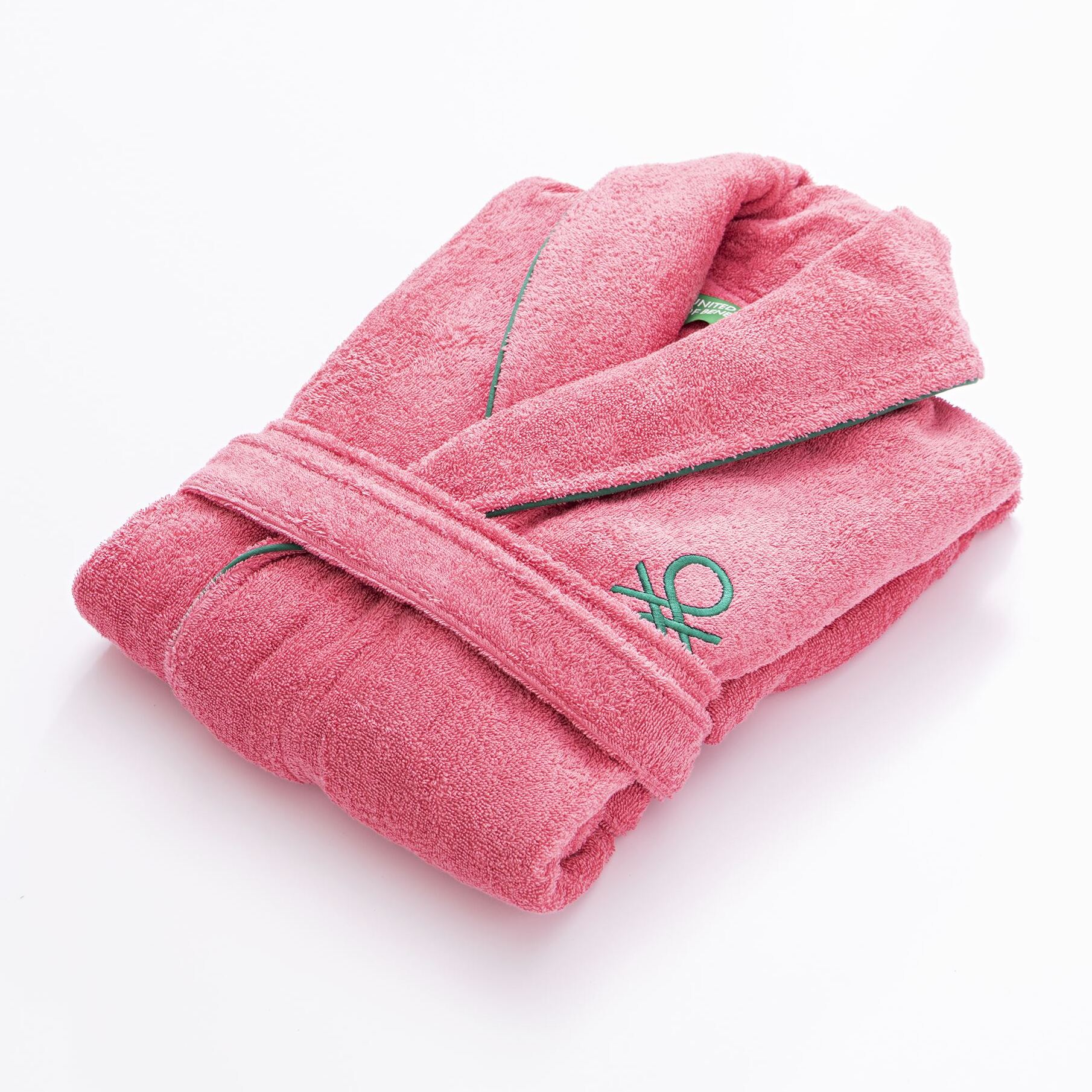 Albornoz 420gsm 100% algodon c/ logo bordado rosa core benetton