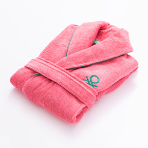 Albornoz 420gsm 100% algodon c/ logo bordado rosa core benetton