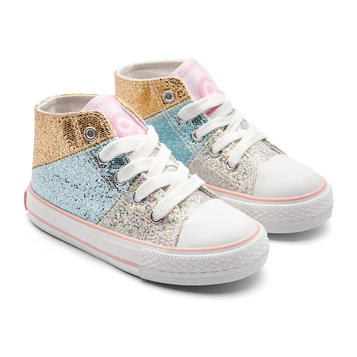 Zapatillas Altas de Niña Acabado Glitter Multicolor
