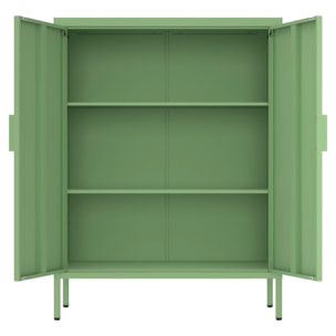 Credenza alta in metallo 2 ante 80x38x100h cm verde - Pop