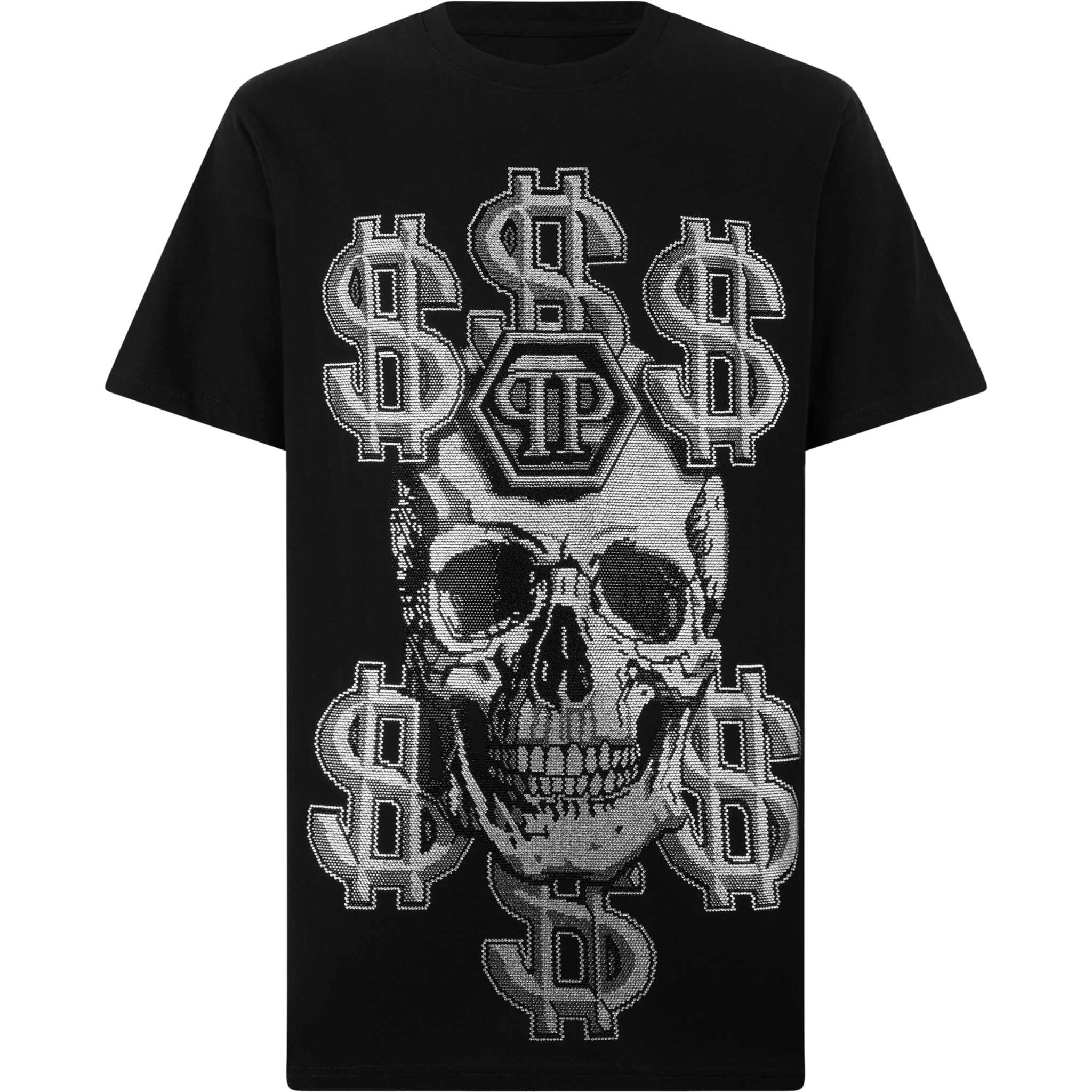 PHILIPP PLEIN Camiseta de cuello redondo y manga corta SKULL